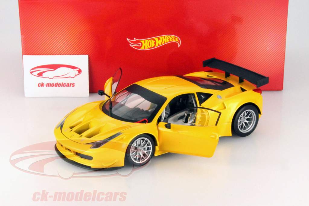 ホットウィール 1/18 FERRARI 458 ITALIA GT2 Hot Wheels Ferrari 458 Italia GT2 Yellow 1:18 Scale Die-Cast