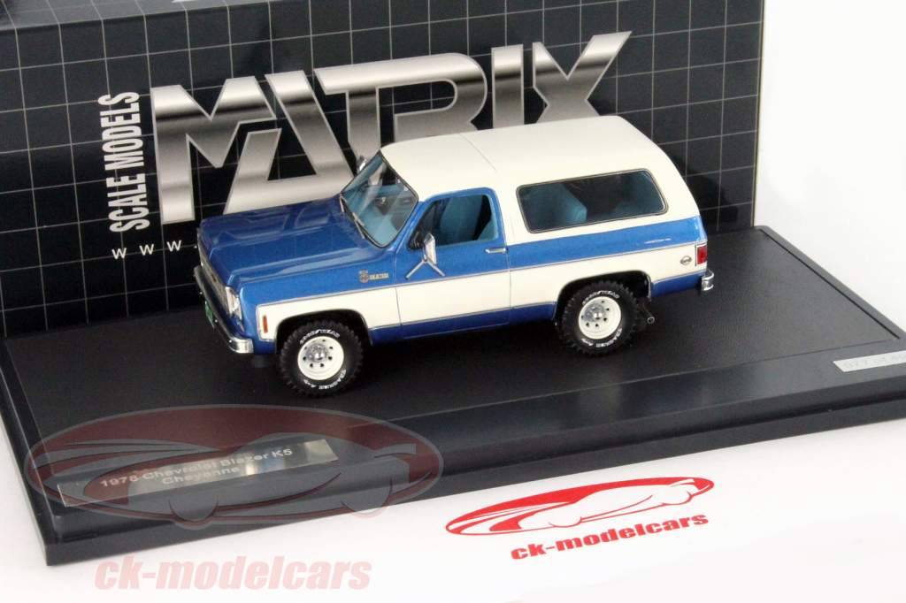 Chevrolet Blazer K5 Cheyenne построен в 1978 синий / белый 1:43 матрицы