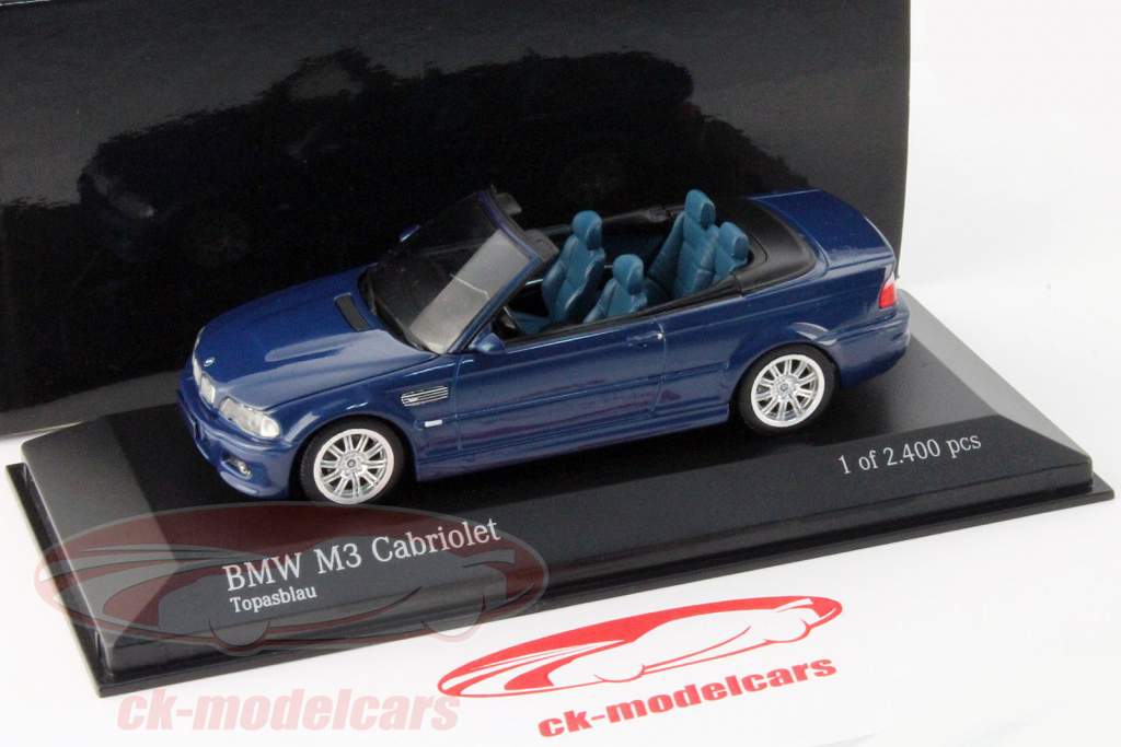 BMW M3 Cabrio コンバーチブル ミニカー1/43 Minichamps 1:43 BMW M3 Cabriolet Year 2001 topaz blue