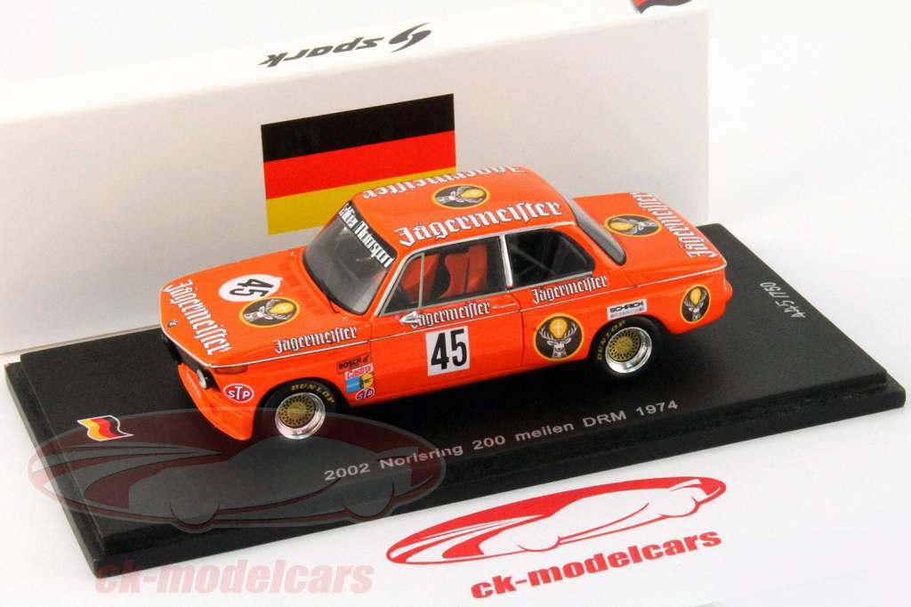 H. Kelleners BMW 2002 #45 Jägermeister 200 Meilen Norisring DRM 1974 1:43 Spark