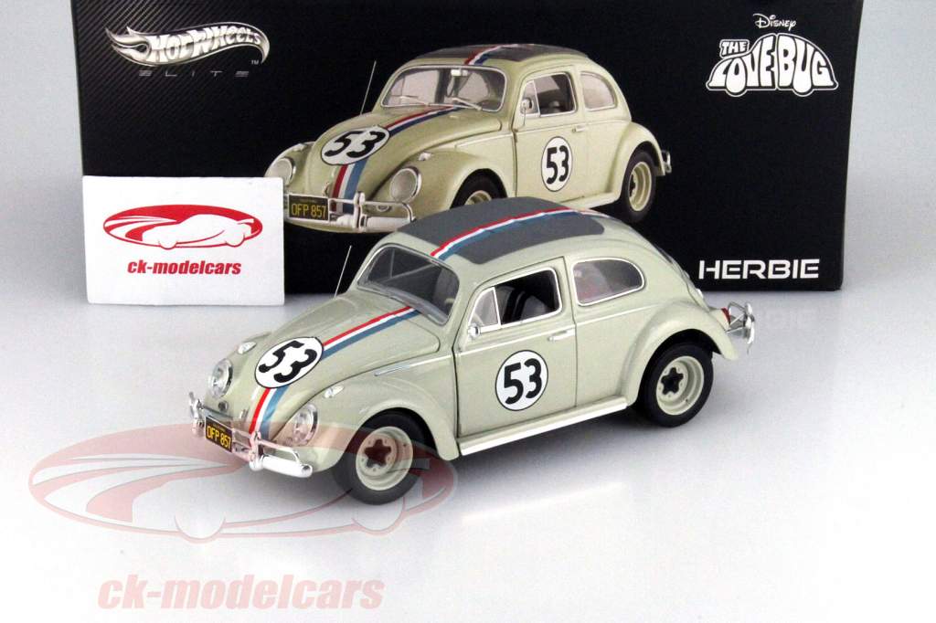 HotWheels Elite 1:18 Volkswagen VW Beetle #53 Herbie Year 1962