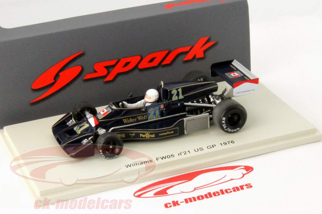 Warwick Brown Williams FW05 #21 EUA GP Formula 1 1976 1:43 Spark