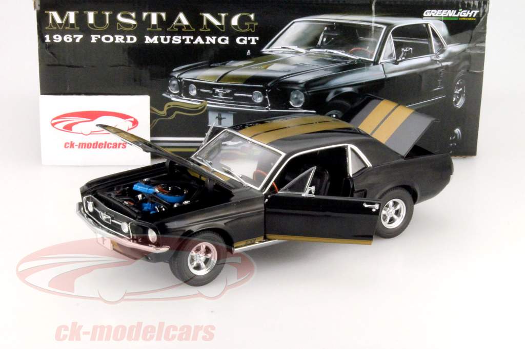 Ford Mustang GT Anno 1967 nero / oro 1:18 Greenlight