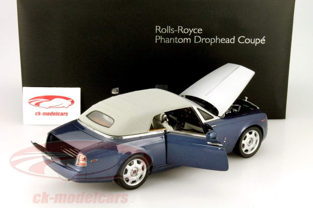 劳斯莱斯 劳斯莱斯 幻影 软顶敞篷 双门轿跑车 换股 蓝色 金属 / 银 1:18 Kyosho