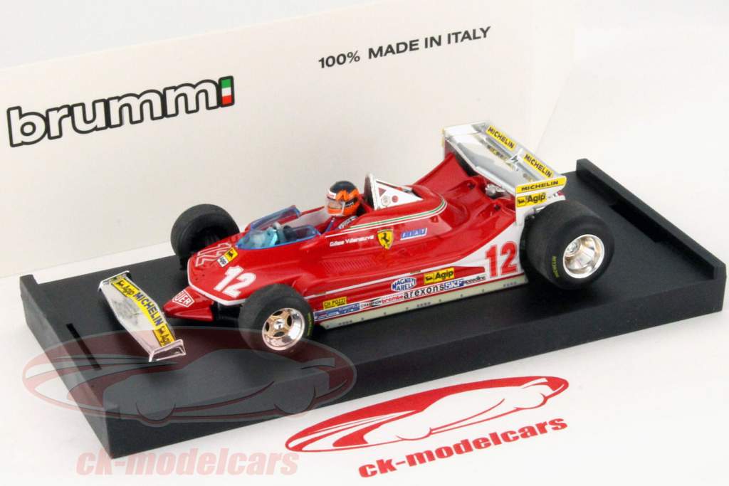 Gilles Villeneuve Ferrari 312 T4 #12 GP Monaco Formel 1 1979 1:43 Brumm