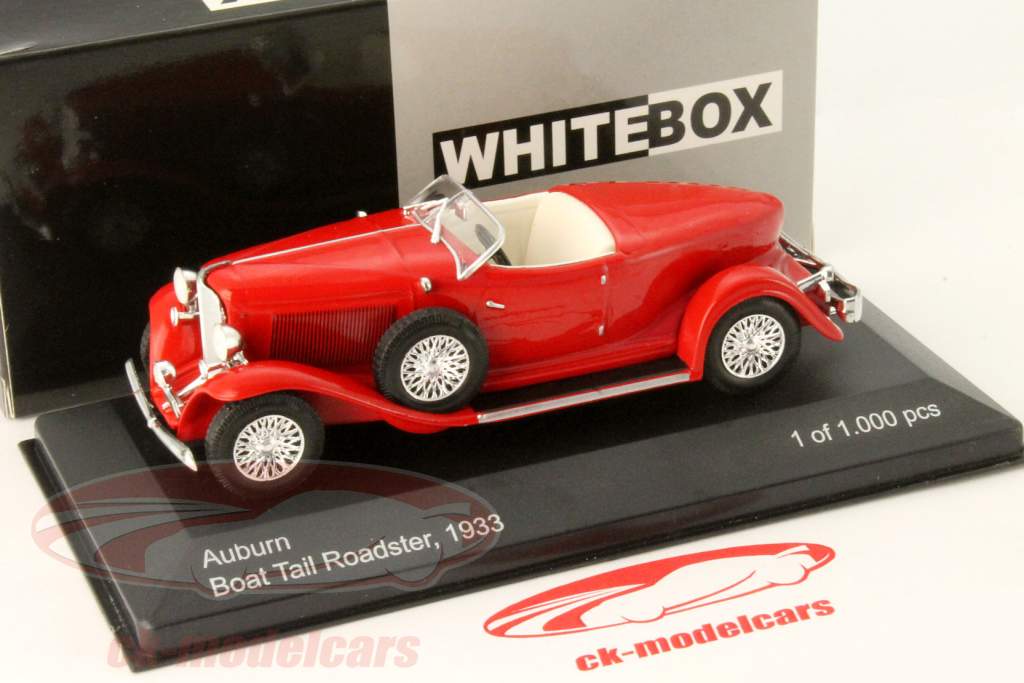 Auburn Boat Tail Roadster 年 1933 赤 1:43 WhiteBox