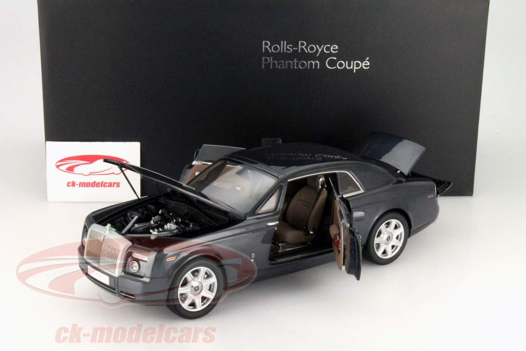 Rolls Royce Phantom Coupe Jaar 2012 donkergrijs 1:18 Kyosho