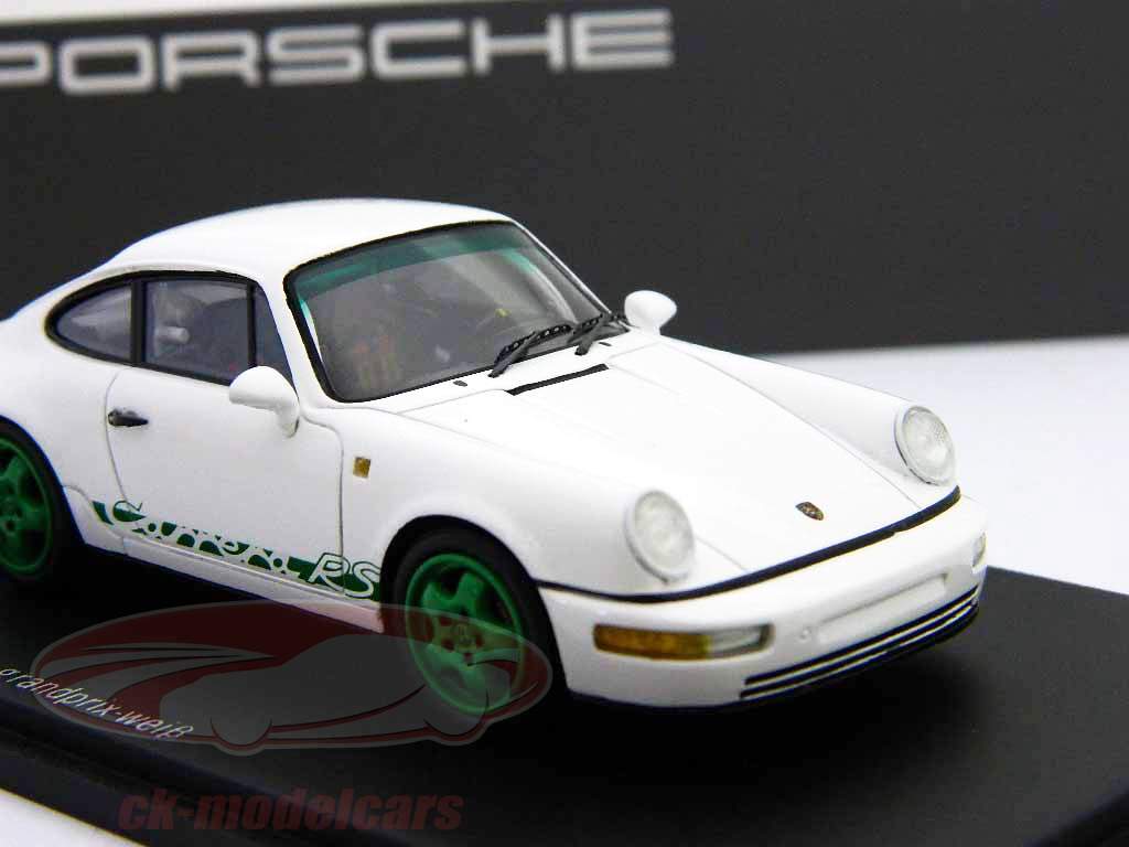 Porsche 911 (964) Carrera RS blanc - vert 1:43 Spark