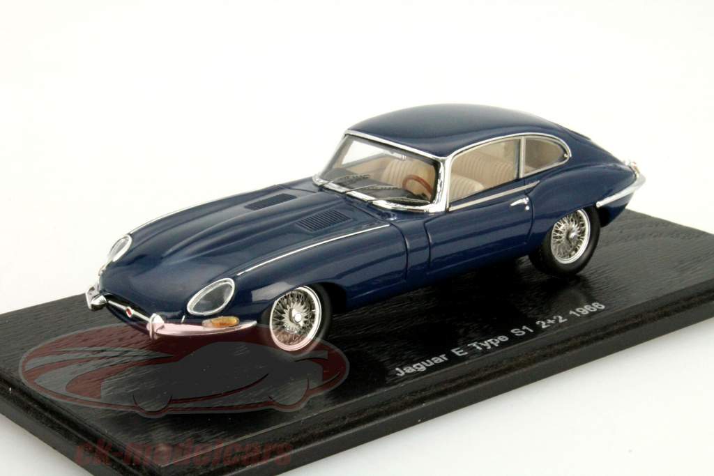 Jaguar E Type S1 2 2 Ano 1966 escuro azul 1:43 Spark