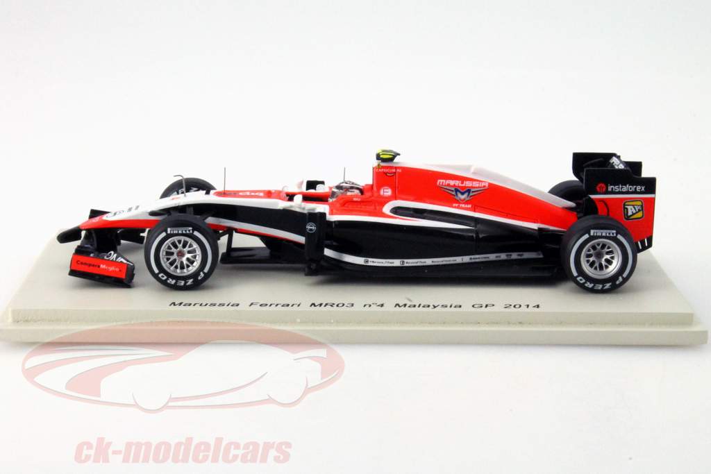 Spark 1:43 Max Chilton Marussia Ferrari MR03 #4 Malaysia GP