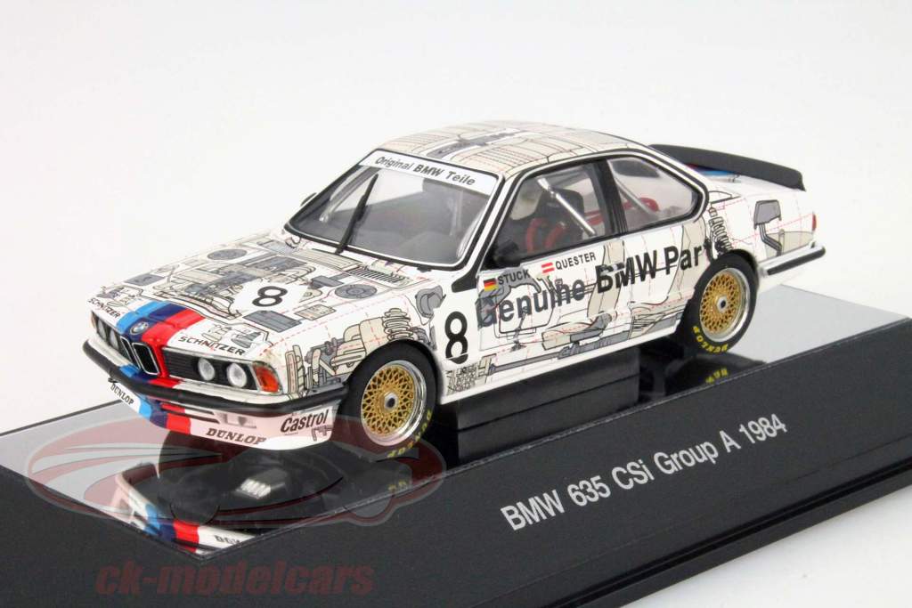 BMW 635 CSi #8 Grp. A 1984 BMW Ricambi Originali Stuck / Quester 1:43 AutoArt
