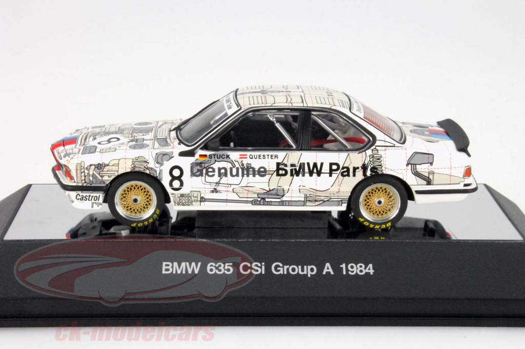 BMW 635 CSi #8 Grp. A 1984 BMW Ricambi Originali Stuck / Quester 1:43 AutoArt