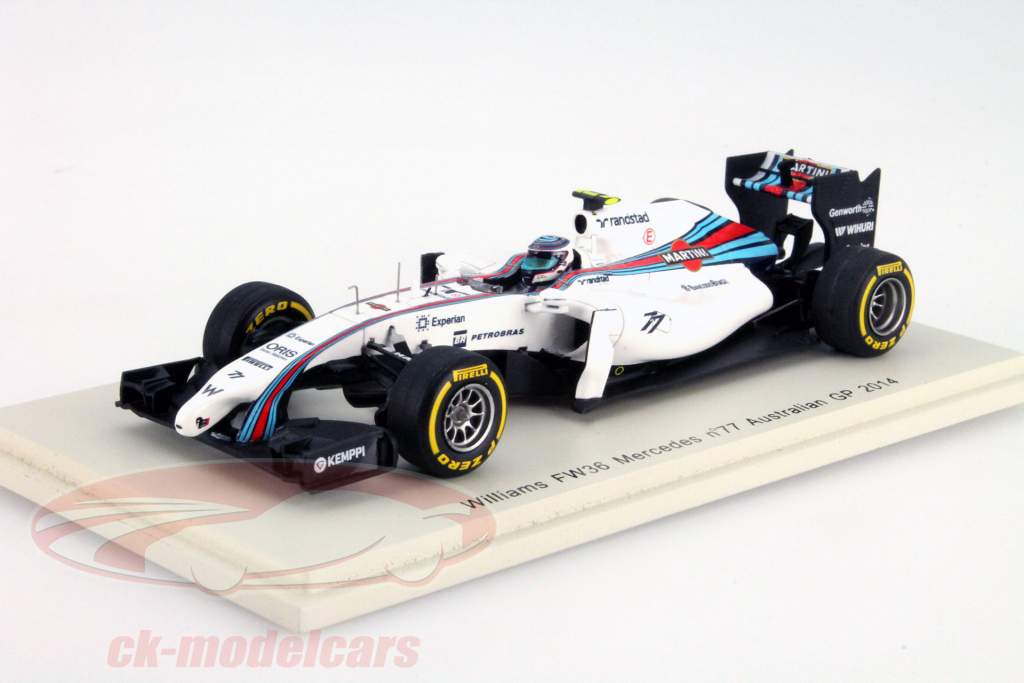 Valtteri Bottas Williams FW36 #77 australiano GP Fórmula 1 2014 1:43 Spark sin exterior caja