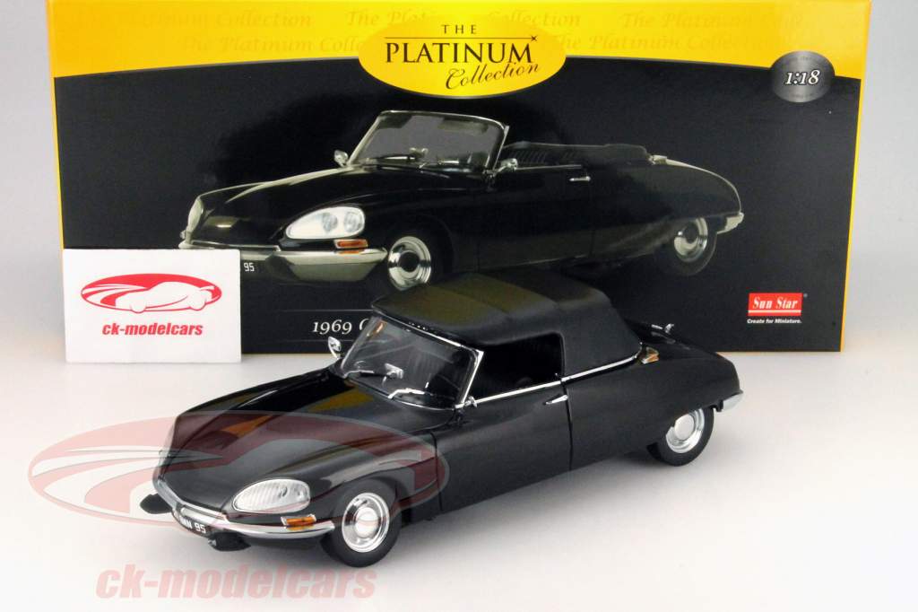 Citroen DS 21 Конвертируемая с Мягкий верх Год 1969 черный 1:18 SunStar
