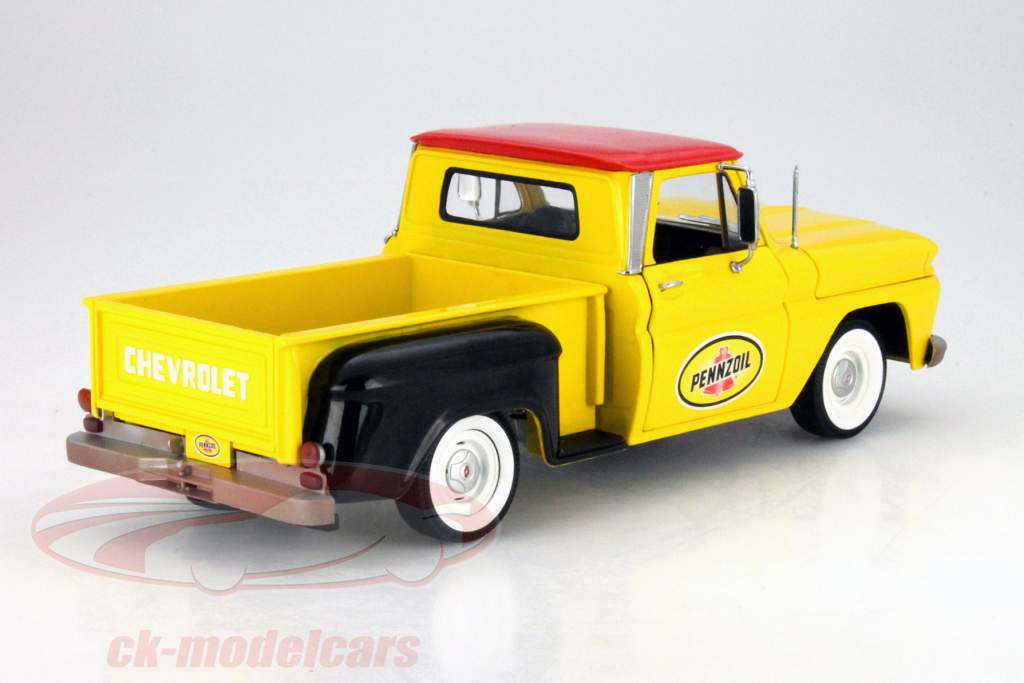 Chevrolet C-10 Stepside Pick Up Pennzoil Année 1965 jaune 1:18 Greenlight