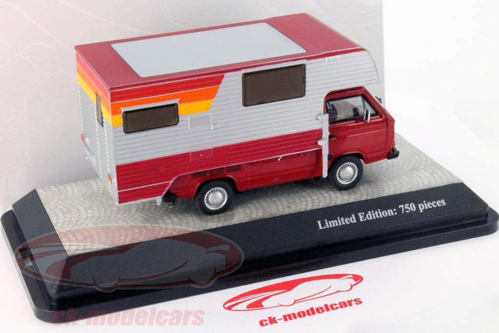 Volkswagen VW T3a Platform truck rød / sølv 1:43 PremiumClassiXXs
