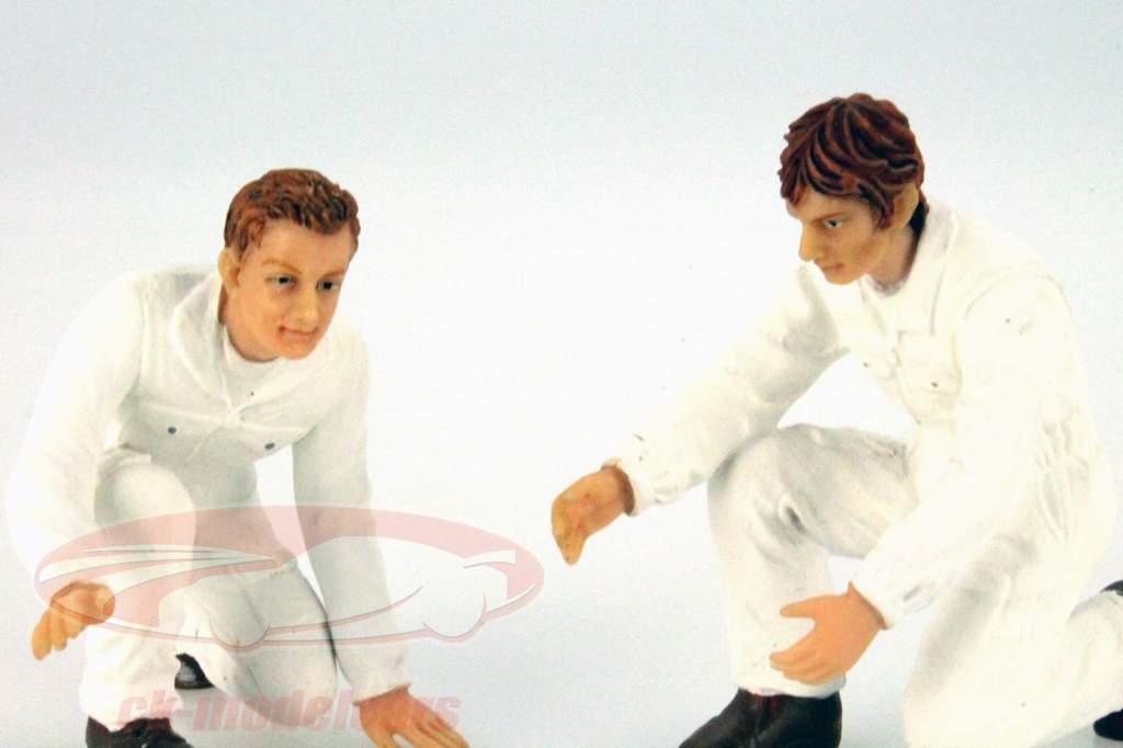 Formule 1 Pit Stop Figures Ensemble Classique Style blanc / blanc 1:18 TrueScale
