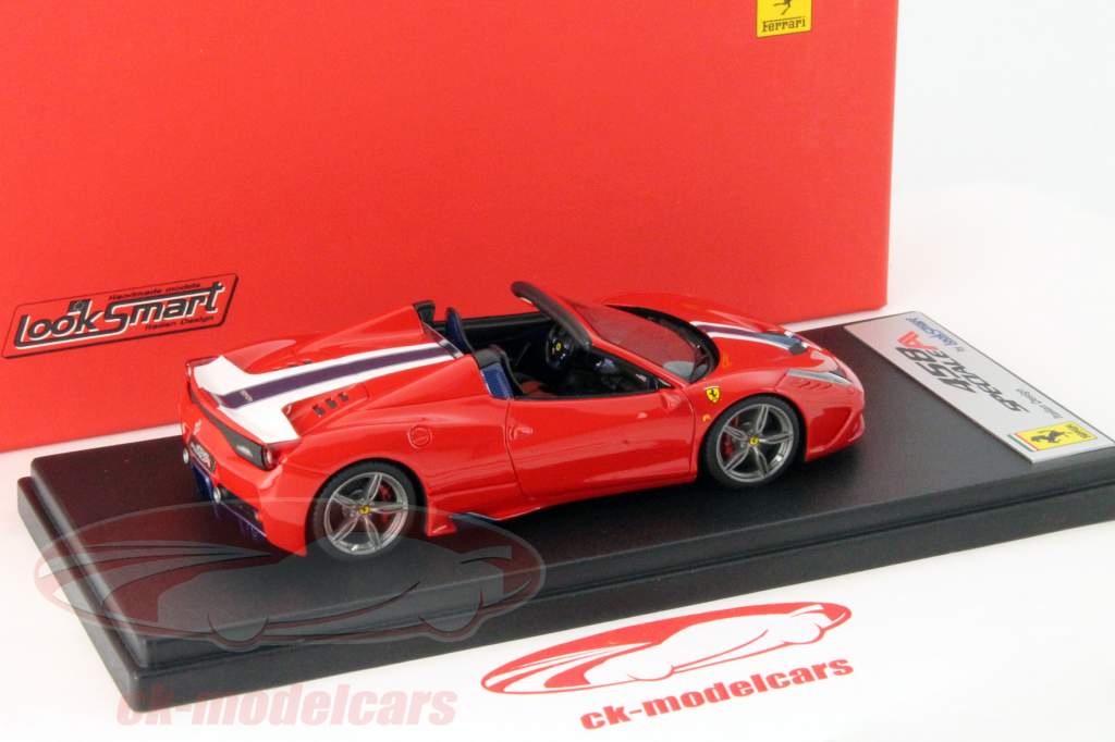Ferrari 458 Speciale A rosso con bianco / blu Striscia 1:43 LookSmart