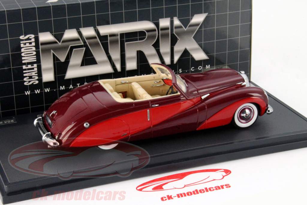 Daimler DE 36 Hooper Green Goddes Bouwjaar 1953 purper / rood 1:43 Matrix