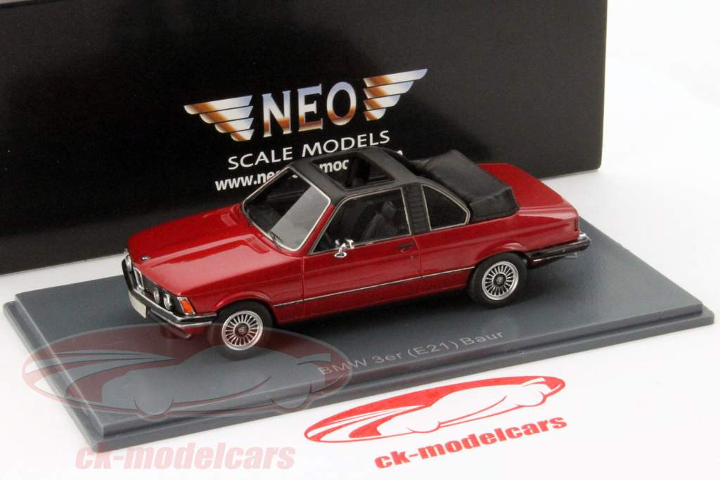 Neo 1:43 BMW 3er (E21) Baur Convertible dunkelrot metallic