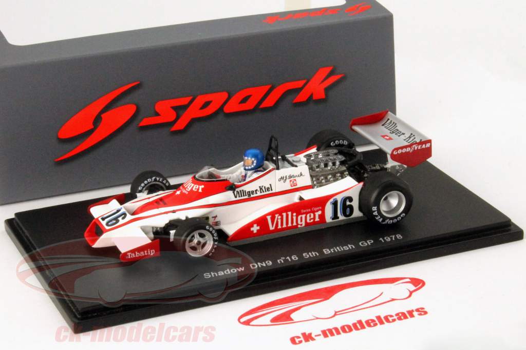Hans Stuck Shadow DN9 #16 Quinto Británico GP Fórmula 1 1978 1:43 Spark