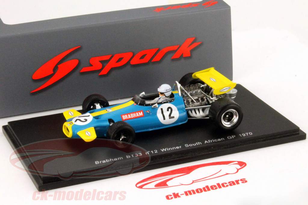 Jack Brabham Brabham BT33 #12 Winner South Africa GP Formula 1 1970 1:43 Spark