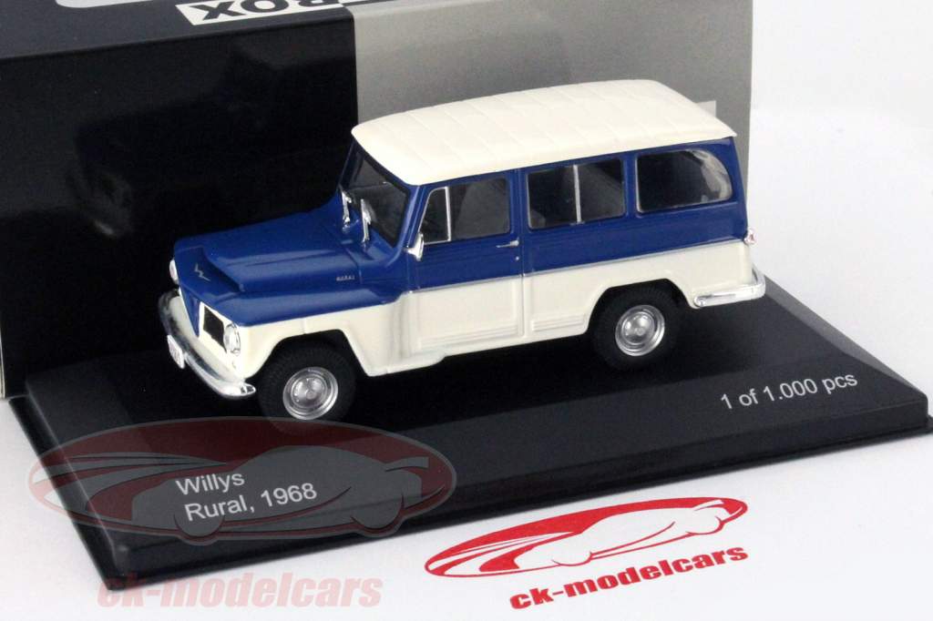 Willys Rural Bouwjaar 1968 blauw / wit 1:43 WhiteBox