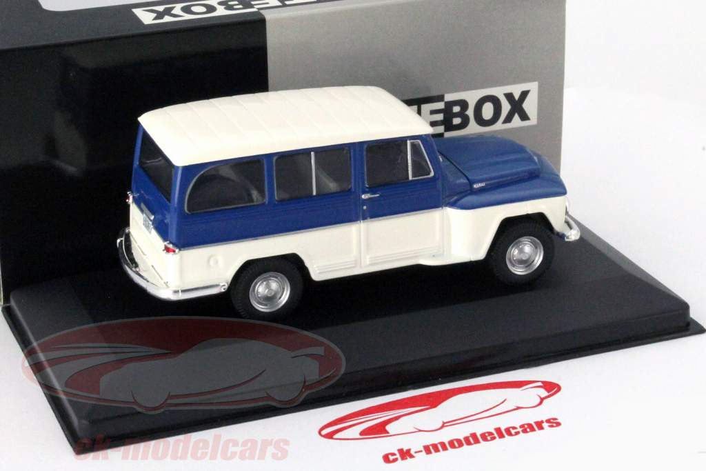 Willys Rural Bouwjaar 1968 blauw / wit 1:43 WhiteBox