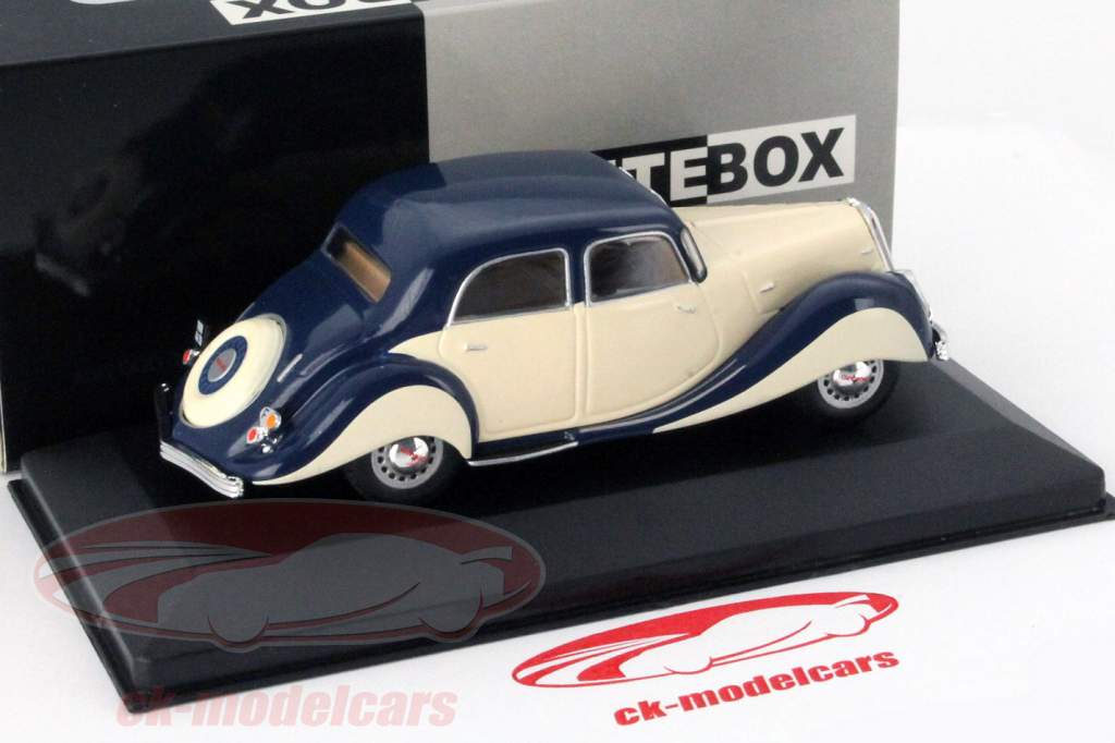 Panhard Dynamic Bouwjaar 1936 donkerblauw / beige 1:43 WhiteBox