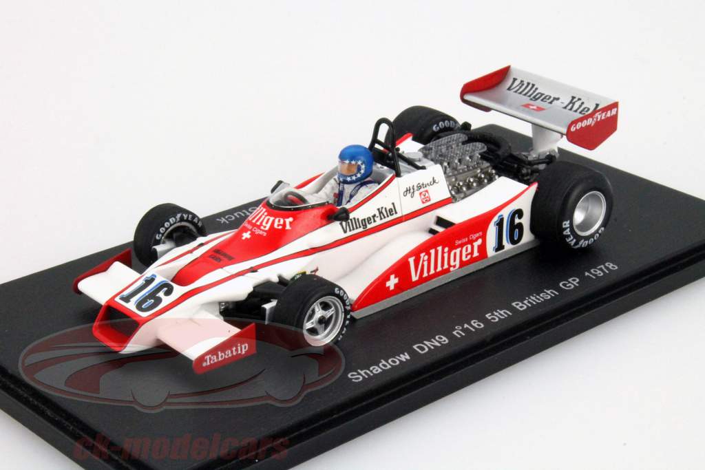 Hans Stuck Shadow DN9 #16 5e Britannique GP Formule 1 1978 1:43 Spark