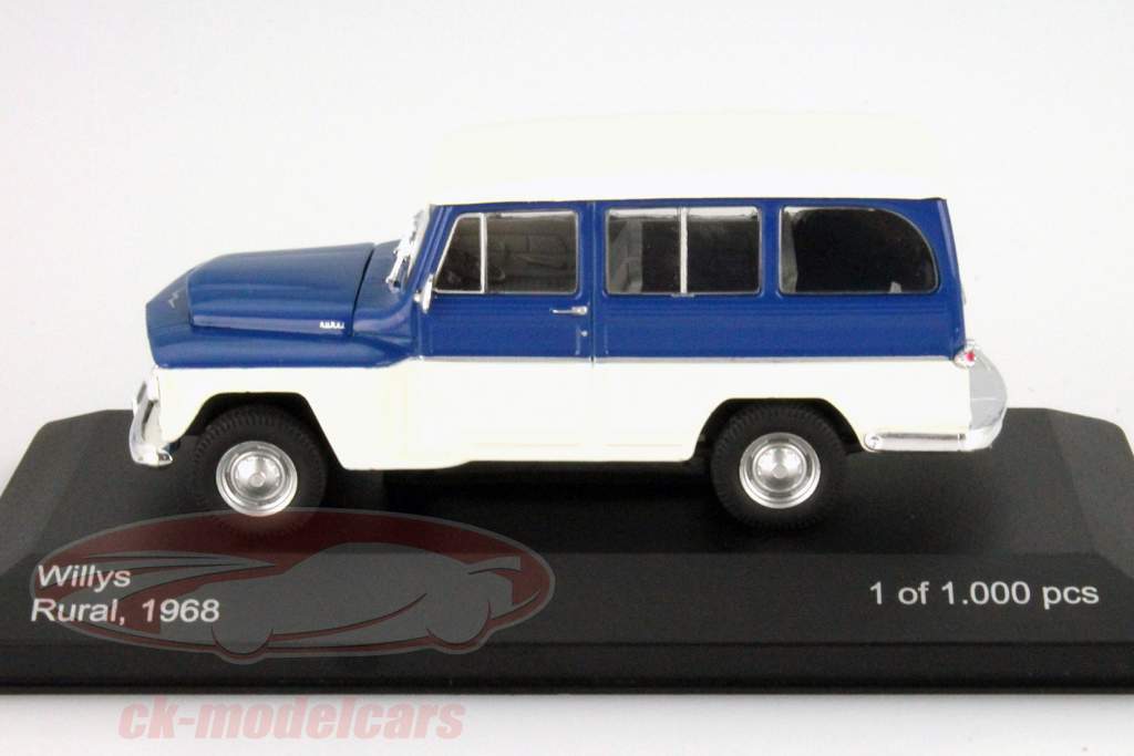 Willys Rural Год строительства 1968 синий / белый 1:43 WhiteBox