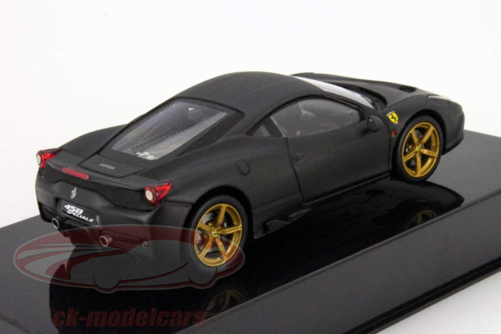 Ferrari 458 Speciale År 2013 mat sort 1:43 HotWheels Elite