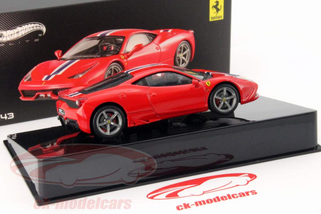 Ferrari 458 Speciale År 2013 rød 1:43 HotWheels Elite