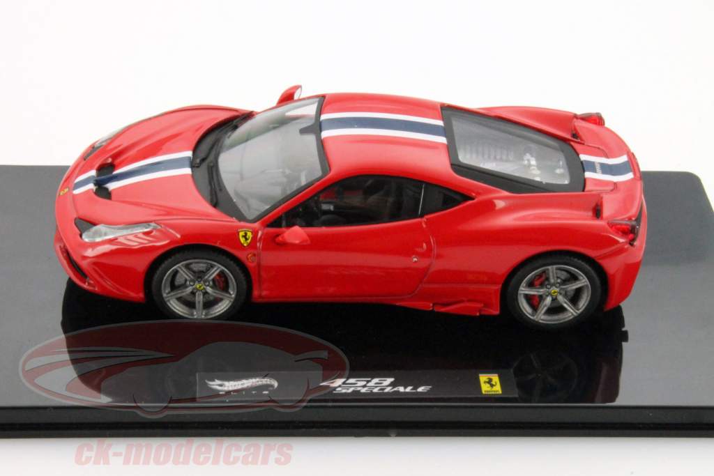 Ferrari 458 Speciale År 2013 rød 1:43 HotWheels Elite