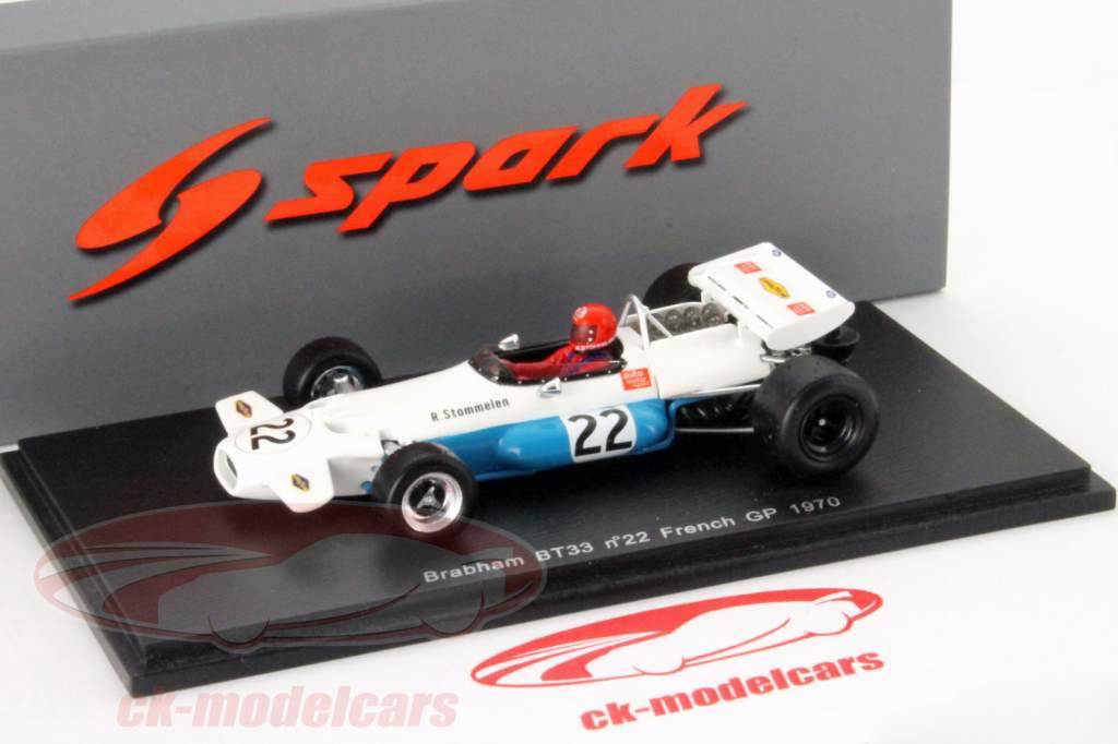 Rolf Stommelen Brabham BT33 #22 França GP Fórmula 1 1970 1:43 Spark