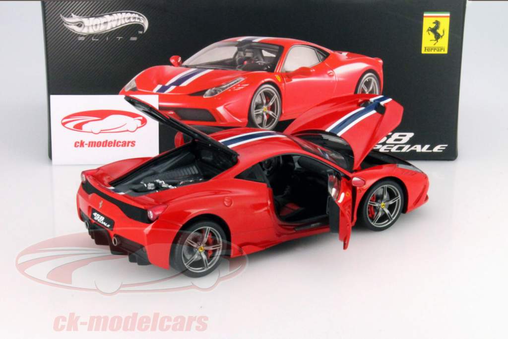 Ferrari 458 Speciale 建設した年 2013 赤 1:18 HotWheels Elite