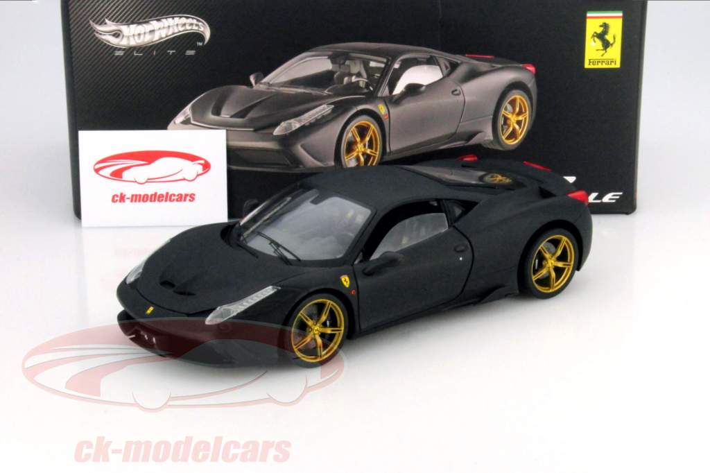 Ferrari 458 Speciale Год строительства 2013 matt черный 1:18 HotWheels Elite