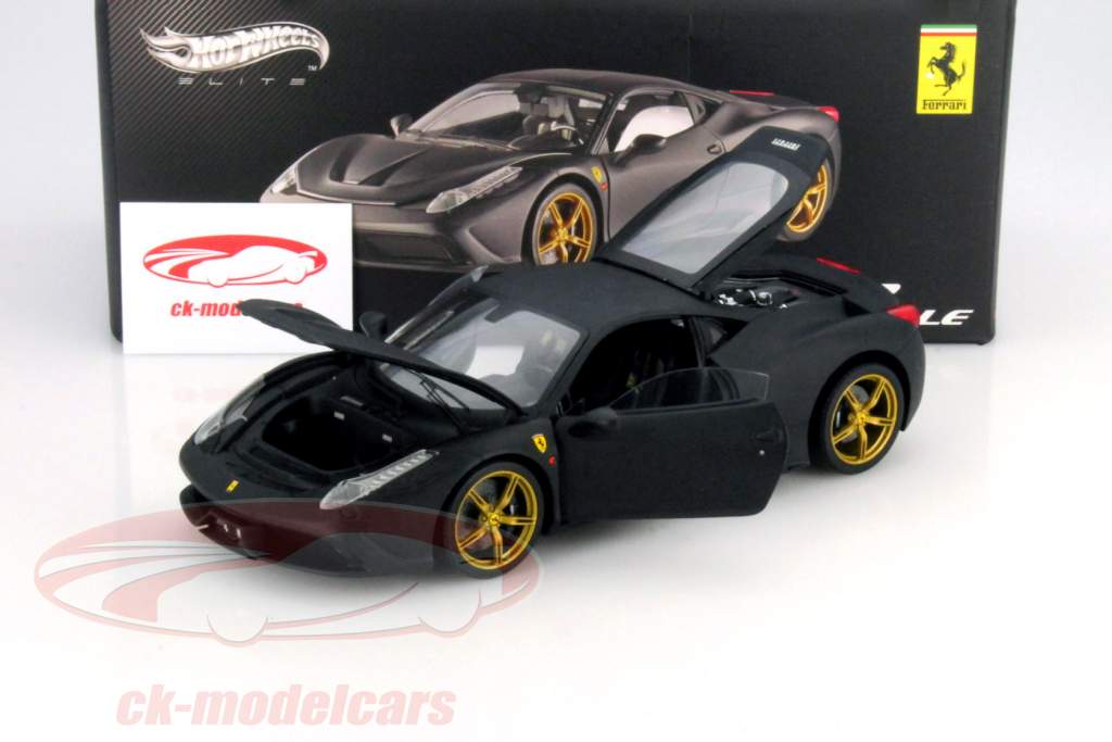 Ferrari 458 Speciale Год строительства 2013 matt черный 1:18 HotWheels Elite