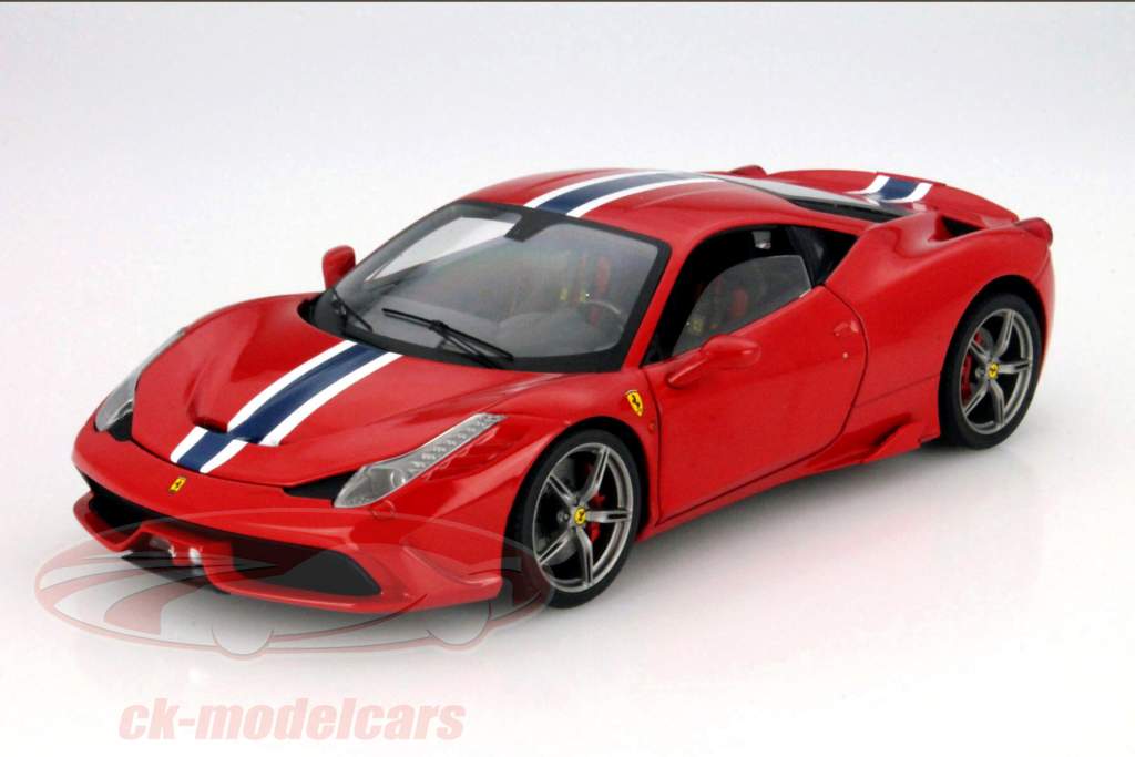 Ferrari 458 Speciale Byggeår 2013 rød 1:18 HotWheels Elite