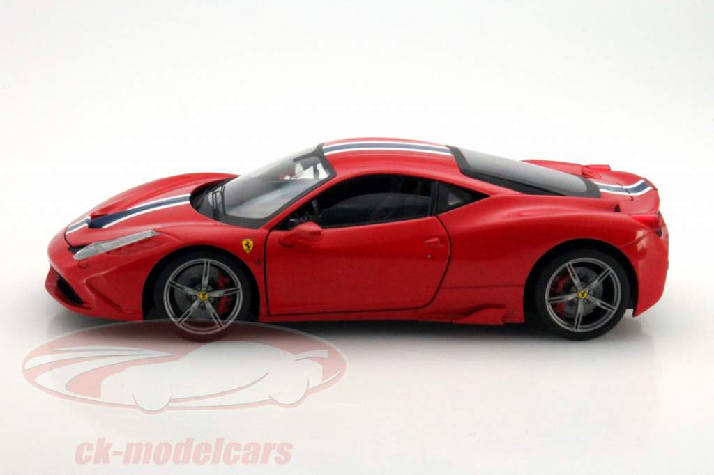 Ferrari 458 Speciale Byggeår 2013 rød 1:18 HotWheels Elite