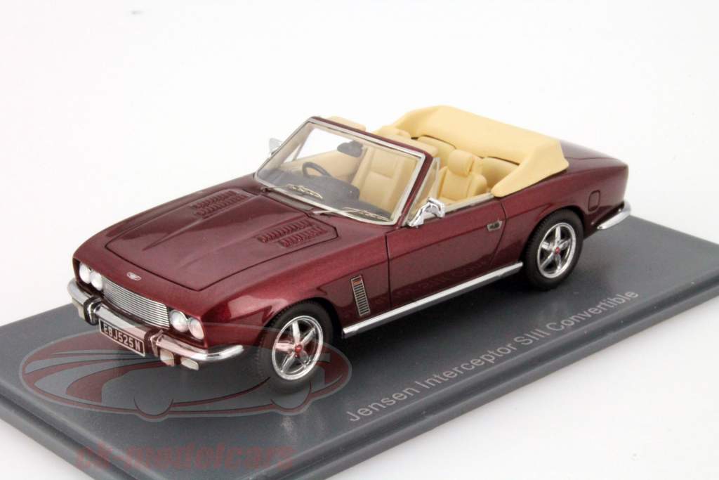 延森拦截Jensen Interceptor SIII Convertible RHD敞篷车 深红金属色 1:43 Neo