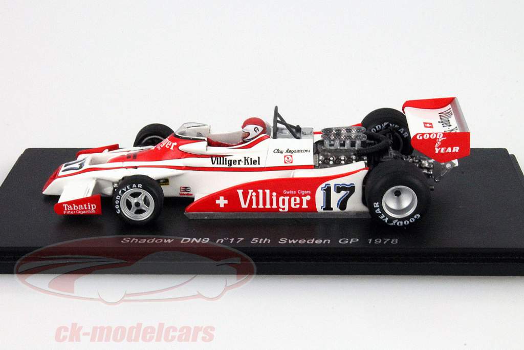 Spark 1:43 Clay Regazzoni Shadow DN9 #17 5th Sweden GP