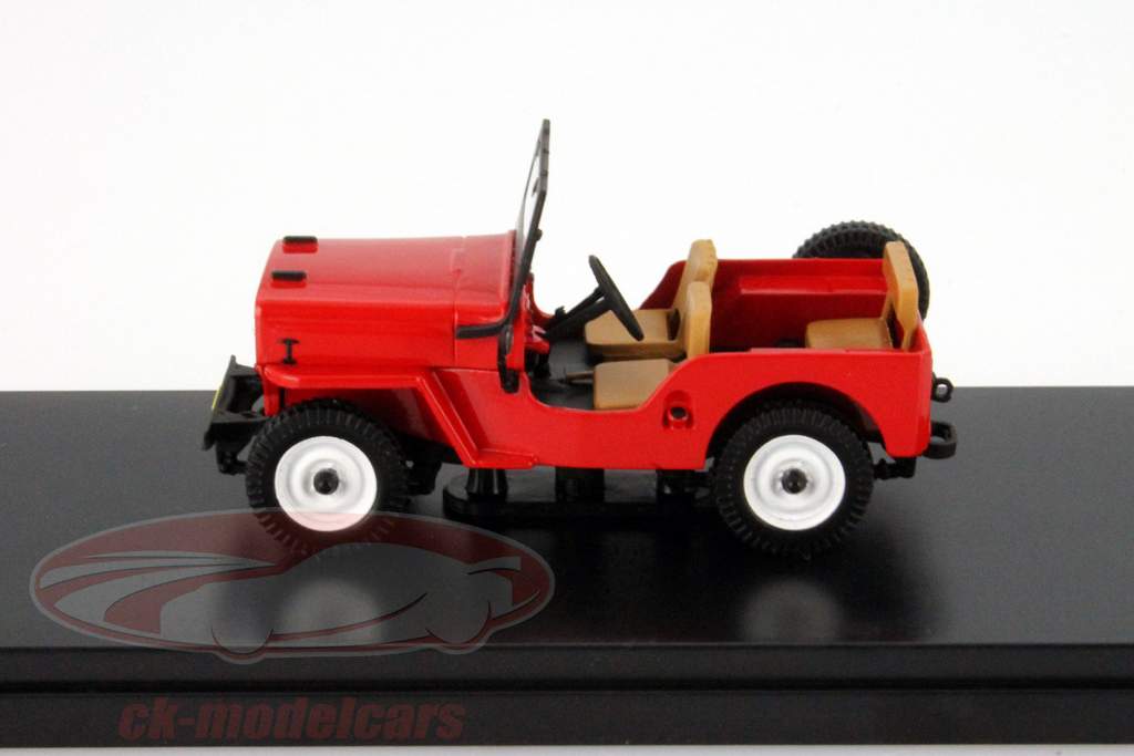 Jeep Willys CJ3B Jaar 1953 rood 1:43 Premium X