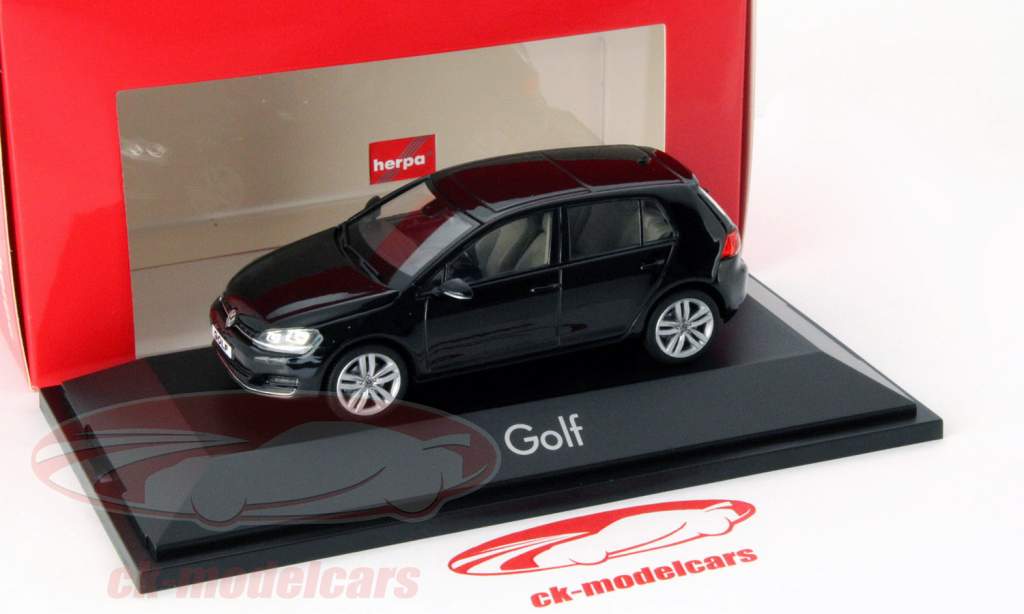 Volkswagen VW Golf VII 4 Dør sort 1:43 Herpa