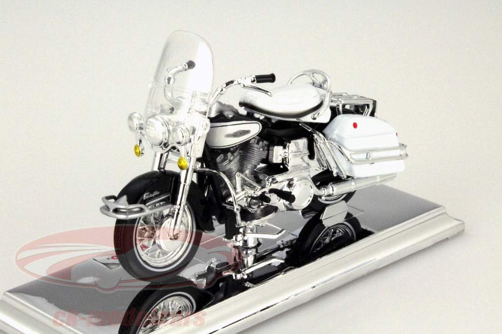 Harley Davidson FLH Electra Glide Ano 1966 branco 1:18 Maisto