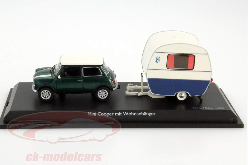Mini Cooper с Караван темно-зеленый / белый / синий 1:43 Schuco