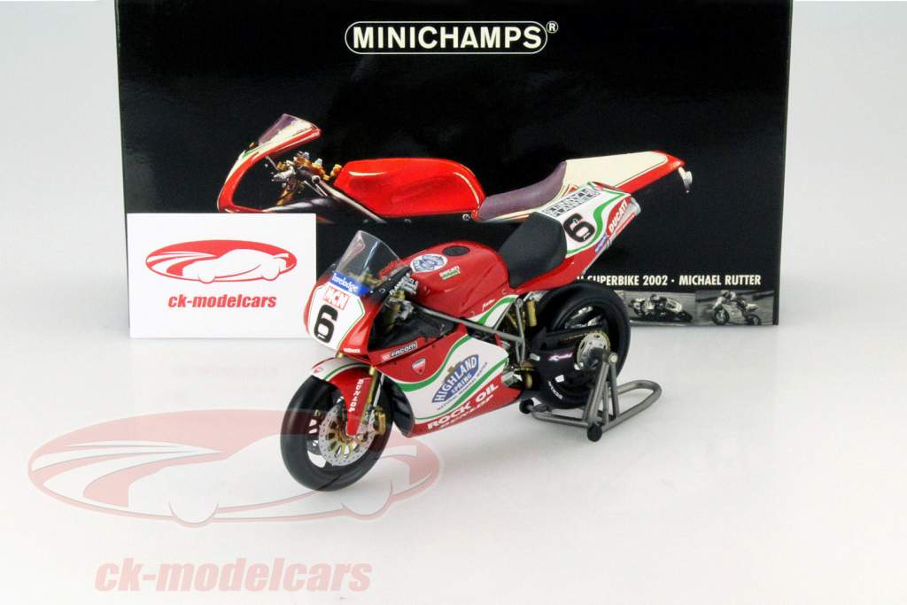 Minichamps 1:12 Michael Rutter Ducati 998 R #6 BSB 2002