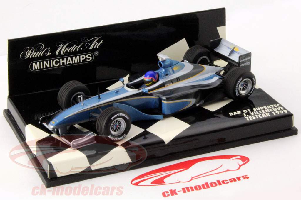 J. Villeneuve BAR 01 Supertec Teste Carro Fórmula 1 1999 1:43 Minichamps