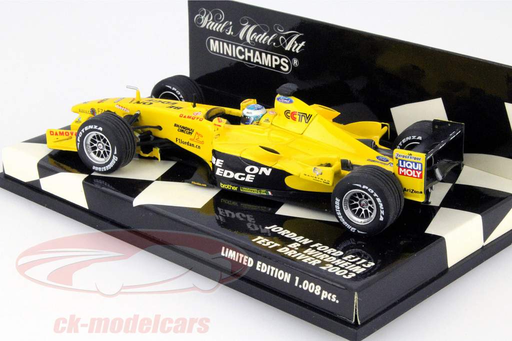 B. Wirdheim Jordan Ford EJ13 Prøve Chauffør Formula 1 2003 1:43 Minichamps
