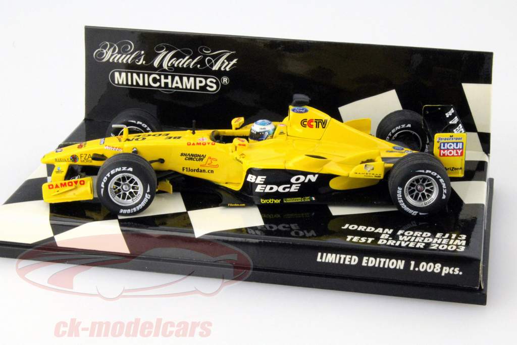 B. Wirdheim Jordan Ford EJ13 Prøve Chauffør Formula 1 2003 1:43 Minichamps
